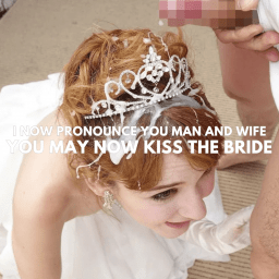 Photo by Capmob with the username @Capmob,  October 12, 2023 at 12:58 PM. The post is about the topic Cuckold Captions and the text says 'Blessing your bride'