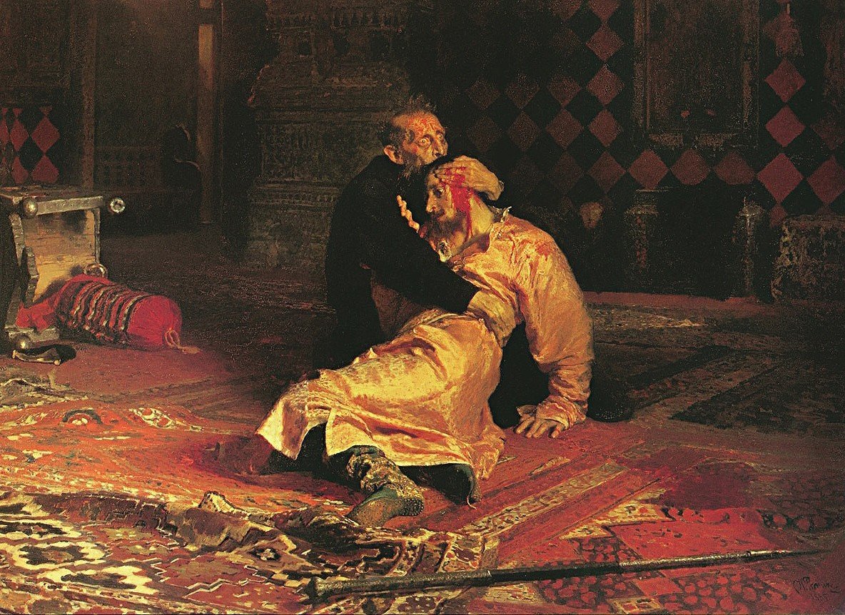 Photo by erinbutt with the username @erinbutt,  July 31, 2018 at 10:22 AM and the text says 'aqua-regia009:
“Ivan the Terrible and His Son Ivan“ (1885) - Ilya Repin
 #real  #art  #appreciation  #hours  #at  #4:22  #AM'