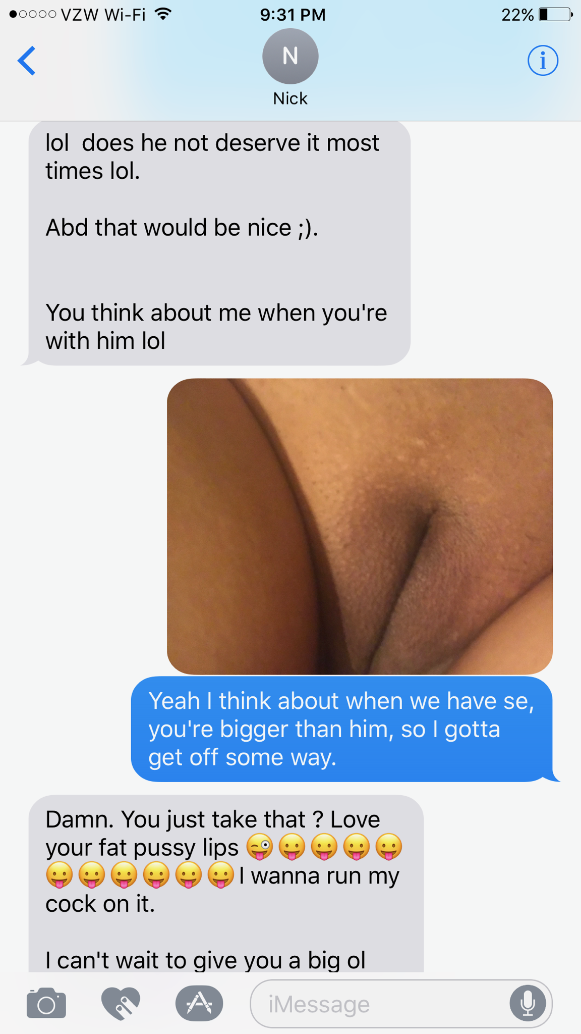Photo by Cuck6969 with the username @Cuck6969, posted on April 16, 2019. The post is about the topic Cuckold Texts and the text says 'The wife texting her local man'