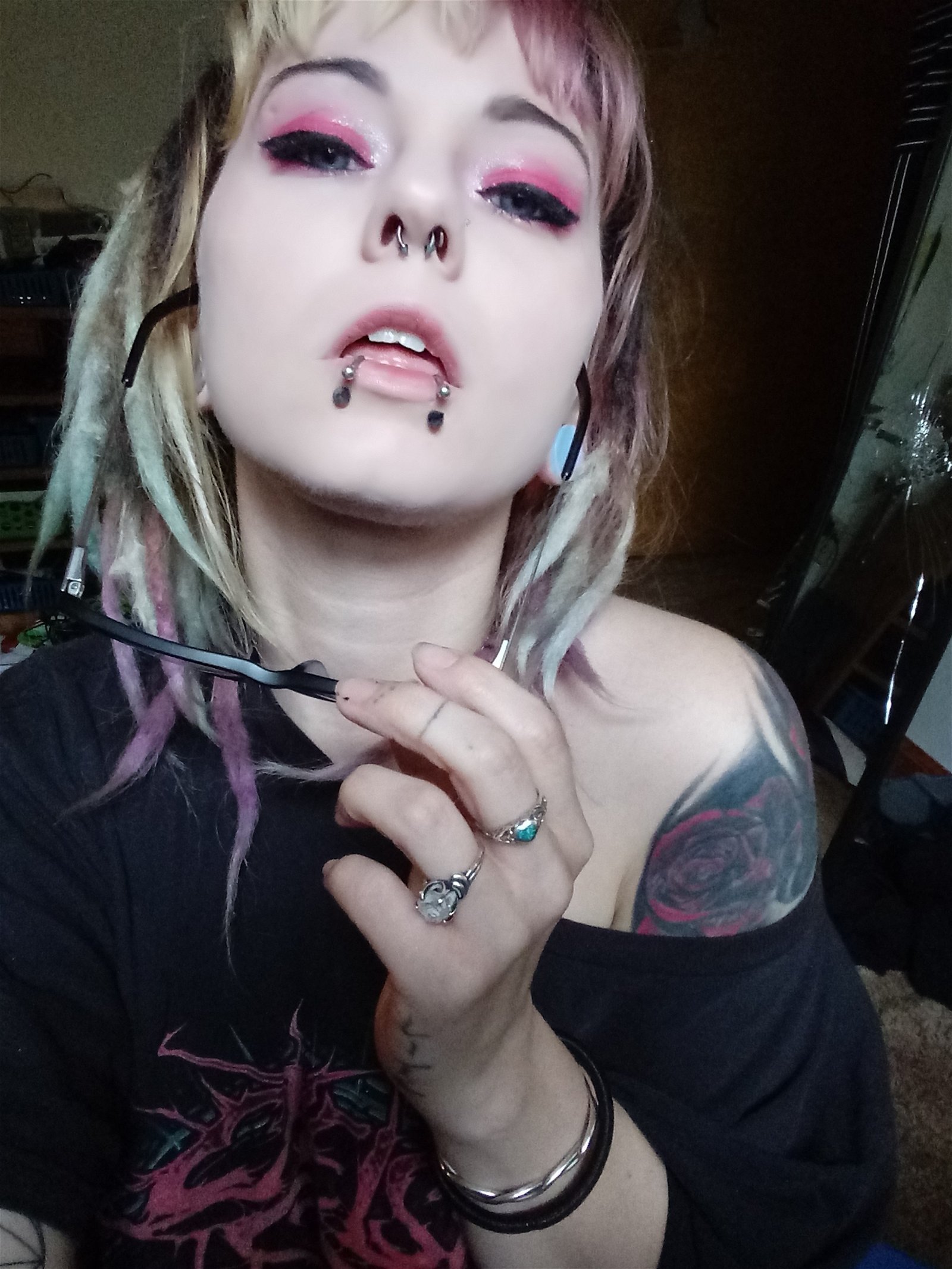Photo by Princesskitten with the username @Princesskitten, who is a star user,  May 13, 2019 at 9:00 PM. The post is about the topic Hot Goth Girlfriend and the text says 'Who wants to watch me suck and fuck my boyfriend?'