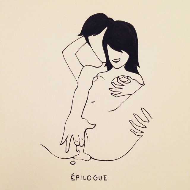 Photo by imaginett with the username @imaginett, who is a verified user,  June 30, 2015 at 9:04 PM and the text says 'petitesluxures:

Epilog #épilogue #epilog #drawing #draw #dessin #doodle #sketch #sketching #illustration #graphic #eroticdrawing #eroticart #luxure #érotisme #érotique #ink #love #hot #minimal #line #artwork #art http://ift.tt/1FzV2hV'