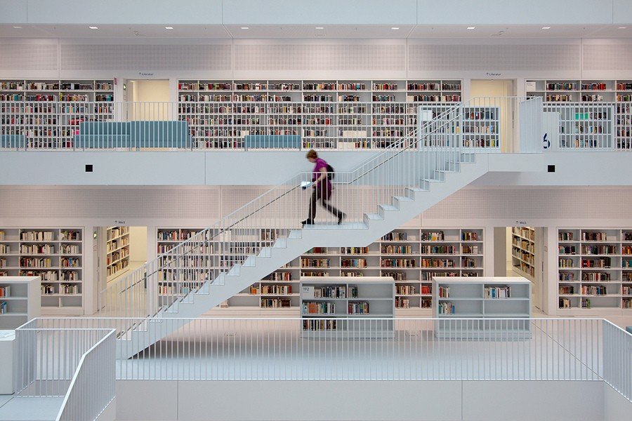 Photo by imaginett with the username @imaginett, who is a verified user,  October 29, 2012 at 3:50 PM and the text says 'definitelydope:

City Library in Stuttgart, Germany by Mr. Blob'