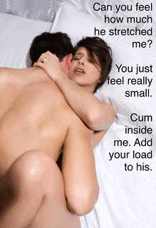 Photo by PistolPetePetite with the username @petelilpeen, who is a verified user,  April 8, 2022 at 4:33 PM. The post is about the topic Small Penis & Beautiful Wife/GF and the text says 'About the time it takes for her to say that, is about the time I add my load With Pleasure!'