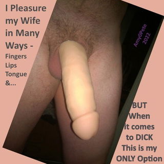 Shared Photo by PistolPetePetite with the username @petelilpeen, who is a verified user,  March 1, 2022 at 4:26 AM and the text says 'I can relate! On those very rare occasions my wife unlocks my chastity cage, I am soon wearing a large penis extension sleeve and fucking her long & hard as instructed. By long I mean a large amount of time as the sleeves give your own penis no sensation..'