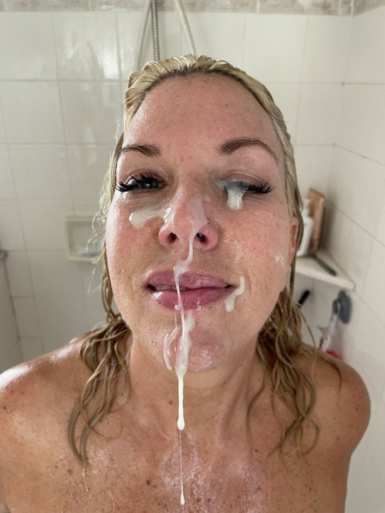 Photo by Ruinedcarpet with the username @Ruinedcarpet,  November 11, 2023 at 11:39 AM. The post is about the topic Cum Sluts and the text says '#Cum #Porn #Sex #Shower #Babe #Cummed #CumSlut #Blonde #Milk #Facial #Bath #Cumshot #Smile #Sperm #Milked #Semen #Spermed #Smiling #Bathroom #Selfie'