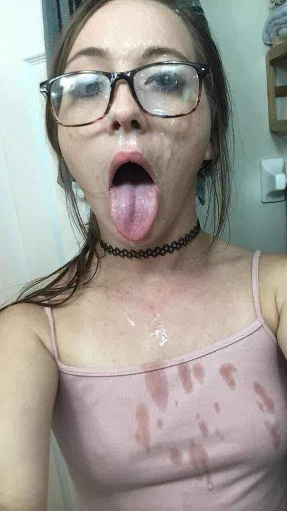 Photo by Ruinedcarpet with the username @Ruinedcarpet,  May 20, 2024 at 10:23 AM. The post is about the topic Cum Sluts and the text says '#Amateur #Porn #Sex #Cum #Cutie #Selfie #Glasses #Facial #CumSlut #Tongue #Thot #Cumshot'