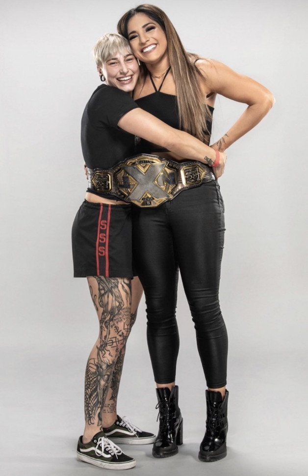 Photo by Ruinedcarpet with the username @Ruinedcarpet,  June 20, 2022 at 10:37 AM. The post is about the topic Women of wrestling and the text says 'Rhea Ripley & Raquel Gonzalez.

#RheaRipley #RaquelGonzalez #ProWrestler #Hot #Babes #Alternative #Australian #Latina #Tattoo #GoodOlNewAge #EarStretching #Ink #ProWrestlers #Photoshoot #Hotties #GfMaterial #TotalBabe #Goddesses #AltGirl #Cute #Beauties..'