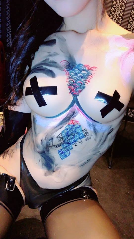 Photo by Ruinedcarpet with the username @Ruinedcarpet,  May 31, 2020 at 4:48 AM. The post is about the topic Alt Girls; Tattoo, Piercing & Co and the text says '#DarkHair #Tattoo #Alternative #Pale #Ink #Paint #Censored #BigTits #Brunette #Tattooed #AltGirl #PaleGirl #Inked #BodyPainting #DarkHaired #TattooedGirl #AlternativeGirl #InkedGirl #Underwear #Stockings'