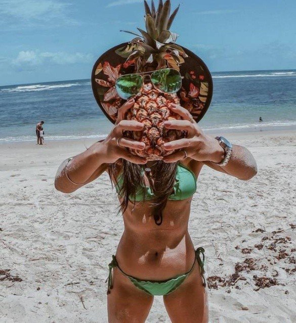 Photo by Ruinedcarpet with the username @Ruinedcarpet,  September 3, 2020 at 8:40 AM. The post is about the topic Amateurs and the text says '#Random #WTF #Beach #Babe #Bikini #Summer #Pineapple #Swimsuit #Summertime #Swimwear #Sunglasses'