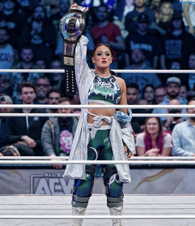 Photo by Ruinedcarpet with the username @Ruinedcarpet,  January 22, 2024 at 10:31 AM. The post is about the topic Women of wrestling and the text says 'Kris Statlander.

#KrisStatlander #AEW #ProWrestler #WrestlingGear #AllEliteWrestling #WomensWrestling #ProWrestling'