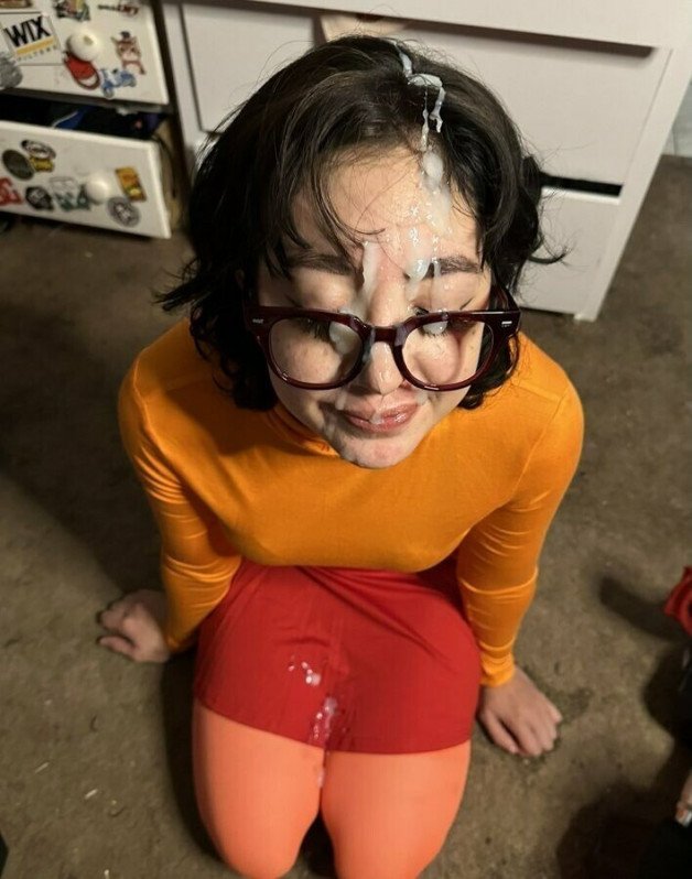 Photo by Ruinedcarpet with the username @Ruinedcarpet,  January 7, 2024 at 11:16 AM. The post is about the topic Cum Sluts and the text says '#Cum #Porn #Sex #Velma #Cute #Nerd #CumSlut #Sperm #Cumshot #Facial #Glasses #Cutie #Brunette #Milk #Semen #Cuteness #GfMaterial'