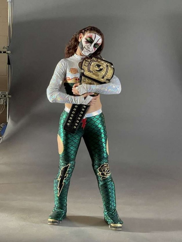 Photo by Ruinedcarpet with the username @Ruinedcarpet,  July 17, 2023 at 8:31 AM. The post is about the topic Women of wrestling and the text says 'Thunder Rosa.

#ThunderRosa #Latina #ProWrestler #AEW #FacePaint #Makeup #Photoshoot #Clothed #AllEliteWrestling #FacialPaint #Possing #WrestlingGear #Spandex #AEWWrestling #Photography #Leggings #WomensWrestling #MexicanAmerican #ProWrestling'