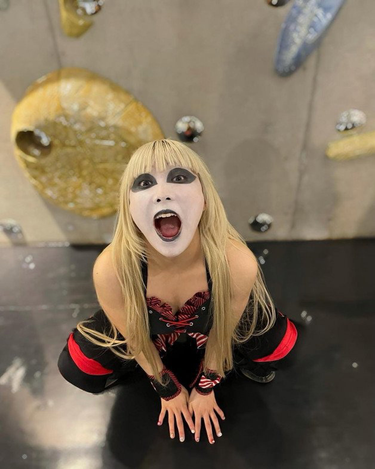 Photo by Ruinedcarpet with the username @Ruinedcarpet,  May 24, 2022 at 1:30 PM. The post is about the topic Women of wrestling and the text says 'Ram Kaichow.

#RamKaichow #Cute #Joshi #RamKaicho #Asian #ProWrestler #Goth #Japanese #Blonde #Makeup #Squatting #OpenMouth #Gothic #Cutie #JoshiPuroresu #AsianGirl #WomensWrestling #GothGirl #JapaneseGirl #FacePaint #GothicGirl #Cuteness #Beauty..'