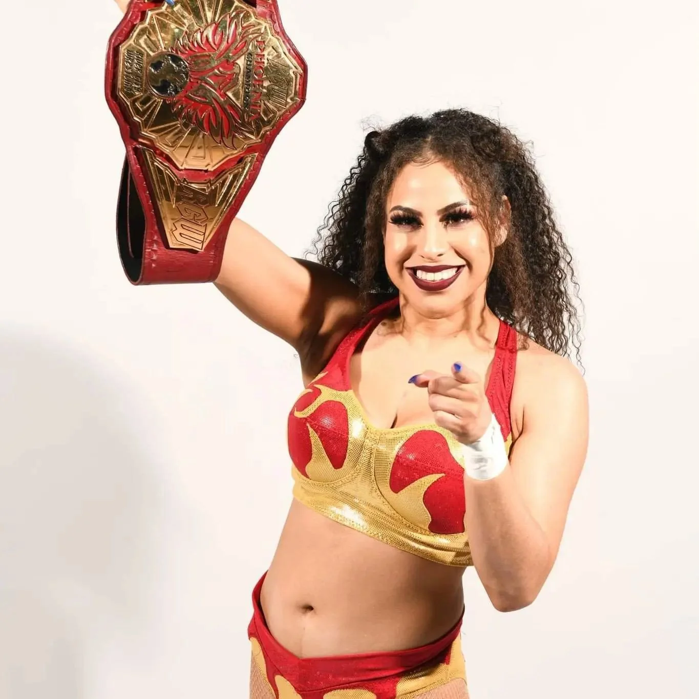Photo by Ruinedcarpet with the username @Ruinedcarpet,  March 15, 2024 at 4:13 AM. The post is about the topic Women of wrestling and the text says 'Alejandra Lion.

#AlejandraLion #Latina #ProWrestler #Brunette #Beauty #Clothed #WrestlingGear #Smile #WomensWrestling #ProWrestling'