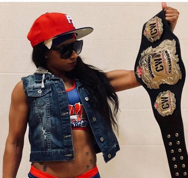 Watch the Photo by Ruinedcarpet with the username @Ruinedcarpet, posted on February 1, 2024. The post is about the topic Women of wrestling. and the text says 'Tasha Steelz.

#TashaSteelz #Latina #BlackGirl #ProWrestler #Sunglasses #Ebony #WomensWrestling #ProWrestling'