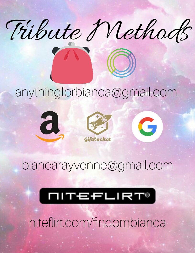 Album by BiancaRayvenne with the username @BiancaRayvenne, who is a star user,  April 21, 2019 at 8:51 AM and the text says 'Wondering how you can tribute/contact me? Look no further'