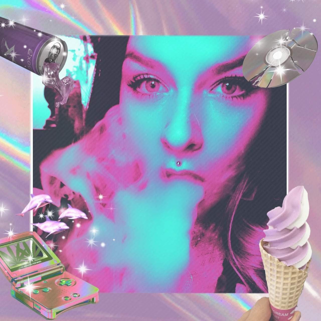 Photo by Goddess Freyja with the username @extrathiccdomme, who is a star user,  December 12, 2019 at 9:22 PM. The post is about the topic Vaporwave and the text says 'Missing those Vaporwave days
I can't get enough 😏'