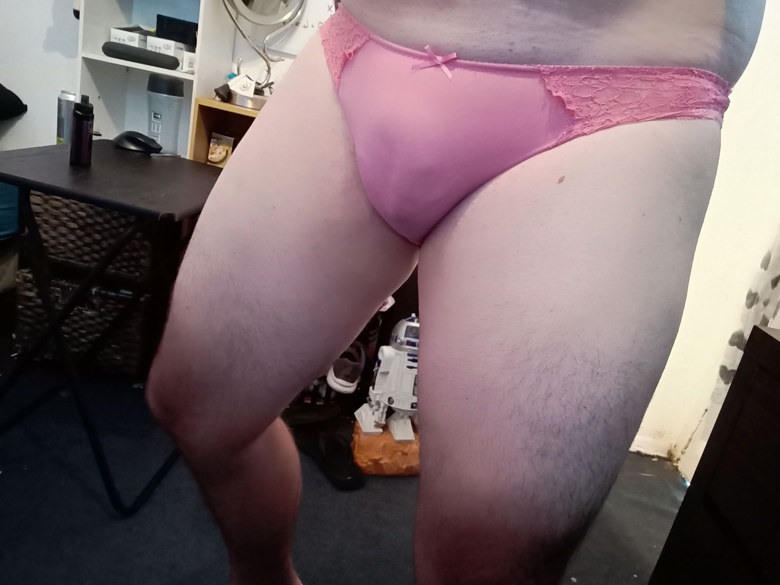 Album by Sarahaandsteven with the username @Sarahaandsteven,  December 23, 2020 at 5:18 AM and the text says 'so sarah made me smooth again, and pulled out my collection of panties. anyone have a favourite pair?'