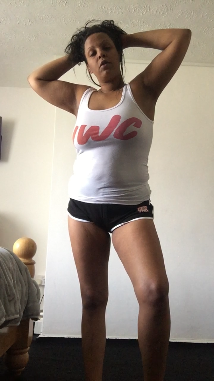 Photo by MistressMD with the username @MistressMD, who is a star user,  June 26, 2020 at 2:40 PM and the text says 'Fressssshhh outta the shower!! 💦

Slid into a lil set of comfy merchandise 😍 #IWC #AVNStars #HoS 

Got hot & sweaty when blow drying the hair 🥵

Now stepping into my office for the next few hours😉👸🏾

stars.avn.com/mistressmd1..'