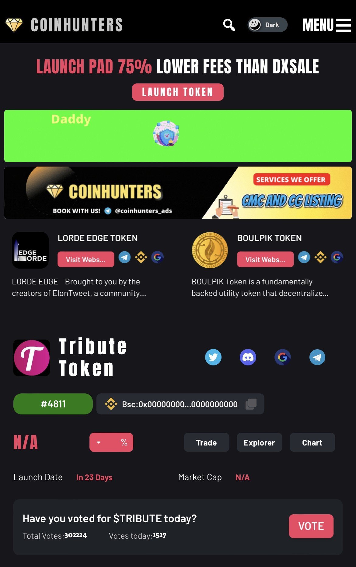Photo by MistressMD with the username @MistressMD, who is a star user,  July 9, 2022 at 12:37 AM. The post is about the topic $TRIBUTETOKEN 💖 and the text says 'Did you know you can support us and vote for our #Crypto coin every 3mins on coinhunters.cc???

Consider it a FREE all day, EVERYDAY task for all my subs & sissysluts!!

GET TO IT!!! 

Join our discord for all the latest info and news here⬇️⬇️..'