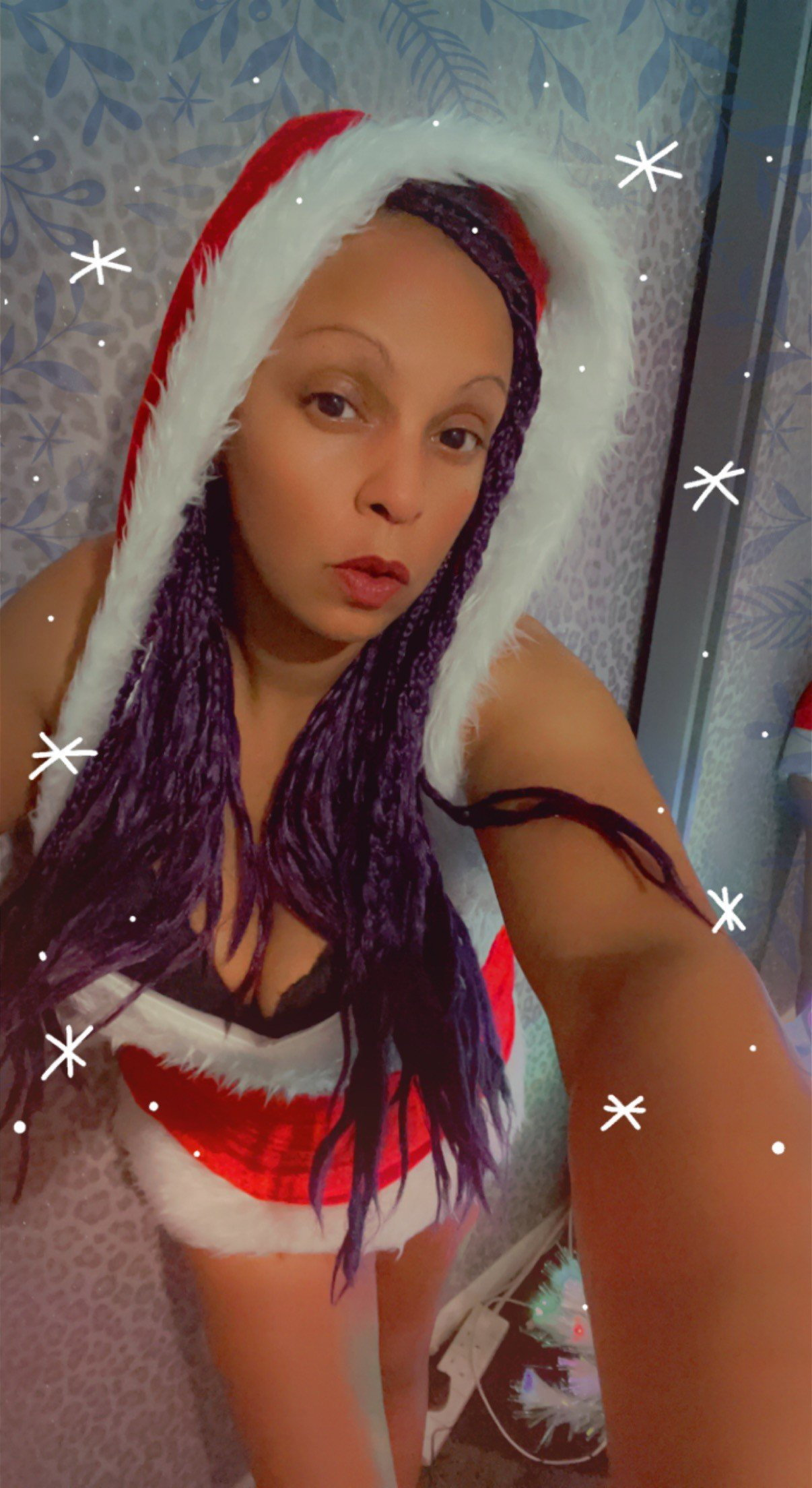 Photo by MistressMD with the username @MistressMD, who is a star user, posted on December 22, 2021 and the text says 'You may call me Mistress Claus, if you wish 🤶🏾

#BUTT I’m more for emptying sacks, stuffing cracks & getting MY stockings filled… 
With🔥FLAMES🔥 #TributeToken #crypto #FlameToken & #Wishlist gifts 🎁😘

🎄Merry Christmas Ya Filthy Animals!!! 🎅🏾 ...'