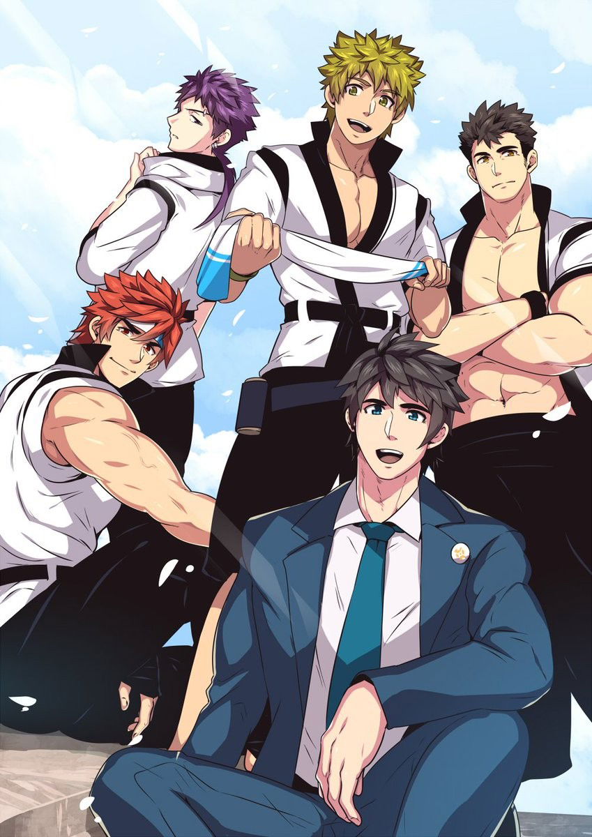 Photo by Bara-Lover with the username @Bara-Lover,  May 5, 2019 at 6:45 AM. The post is about the topic Gay-Hentai and the text says 'Arent these 5 hot, hot, and not to mention, hot?
You can get more of them and also support mazjojo - check out his game "Full Service"!
(Yeah, its explicit, and damn hot!)'