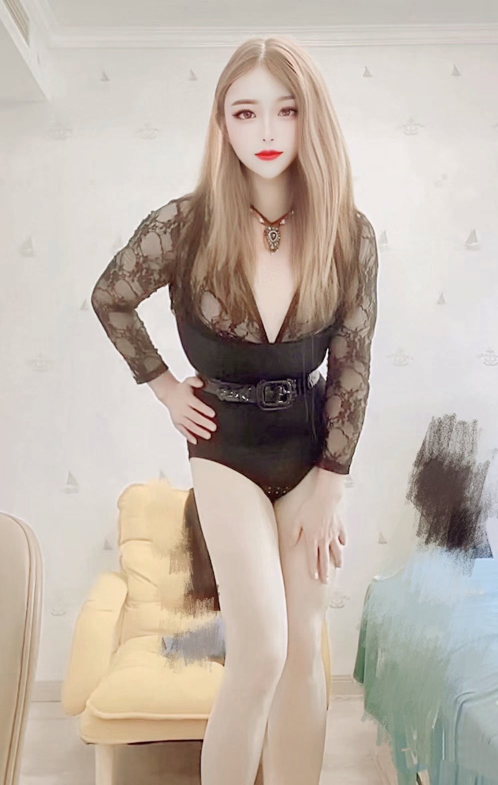 Photo by romaintranquille with the username @romaintranquille,  June 27, 2022 at 12:52 PM. The post is about the topic Chinese crossdressers and the text says 'She's udngsamel on Twitter dot com #ChineseCD #AsianCD'