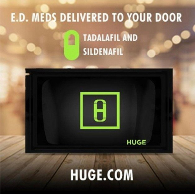 Photo by Huge with the username @Huge, who is a brand user,  February 8, 2023 at 10:57 AM and the text says 'Welcome to @Huge! Join us on the launch of our website www.huge.com for E.D. Meds delivered discreetly to your door. We are super excited to give men that extra HUGE boost in their sex life. Your girlfriend, wife, boyfriend or significant other will truly..'