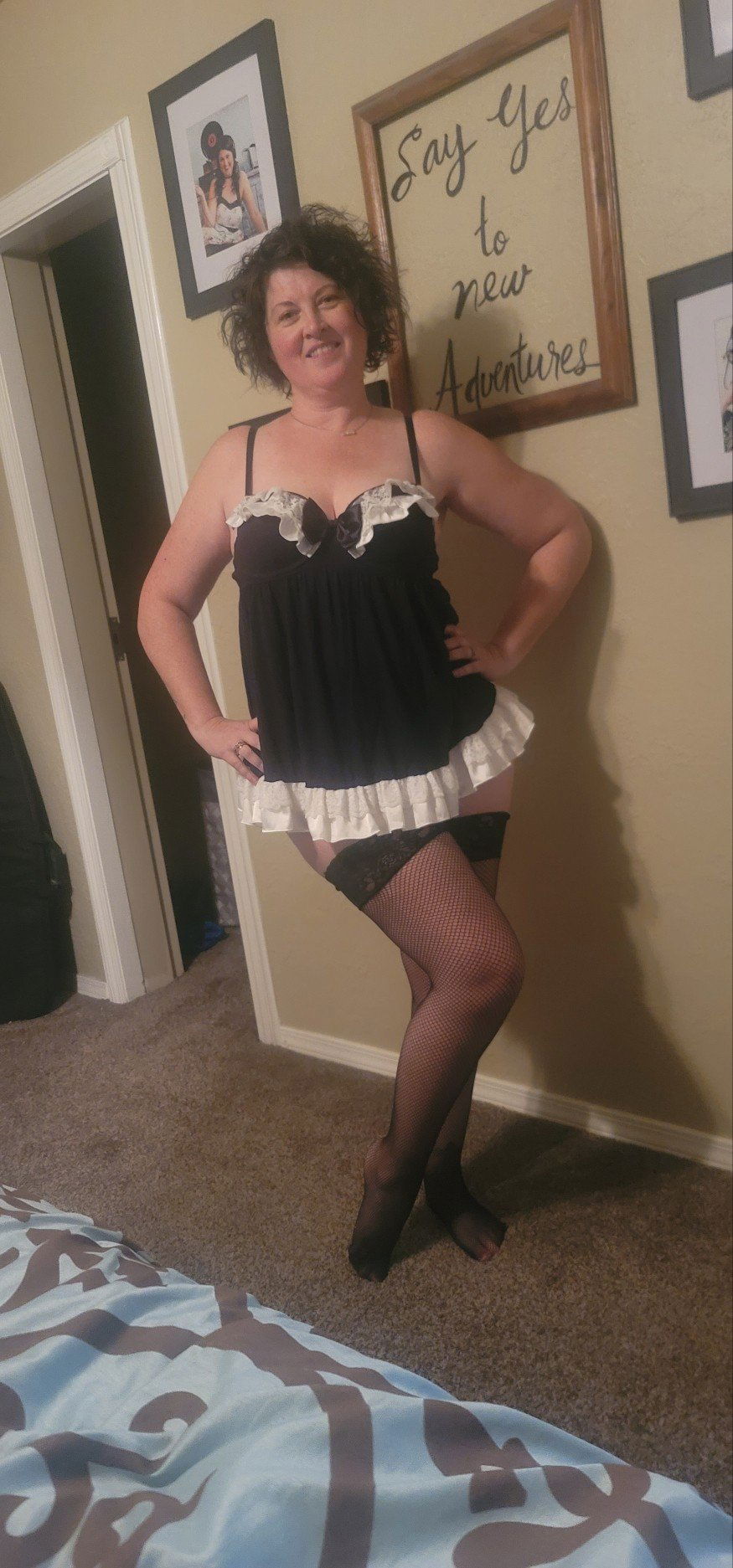 Photo by Hottwife77 with the username @Hottwife77, who is a verified user,  October 28, 2022 at 12:39 AM. The post is about the topic MILF and the text says 'Just wanted to play dress up tonight!!'