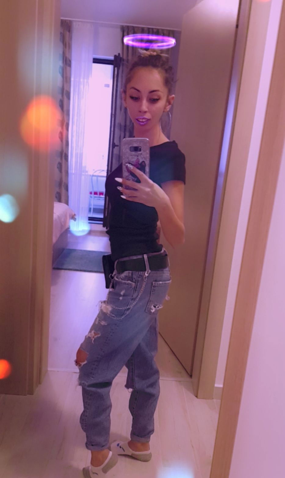 Album by CandieCross with the username @CandieCross, who is a star user,  April 20, 2019 at 8:05 AM. The post is about the topic Teen and the text says 'I am not an angel but i try to don't break your dick 😈🙈❤ #devilgirl #jeans #sexy'