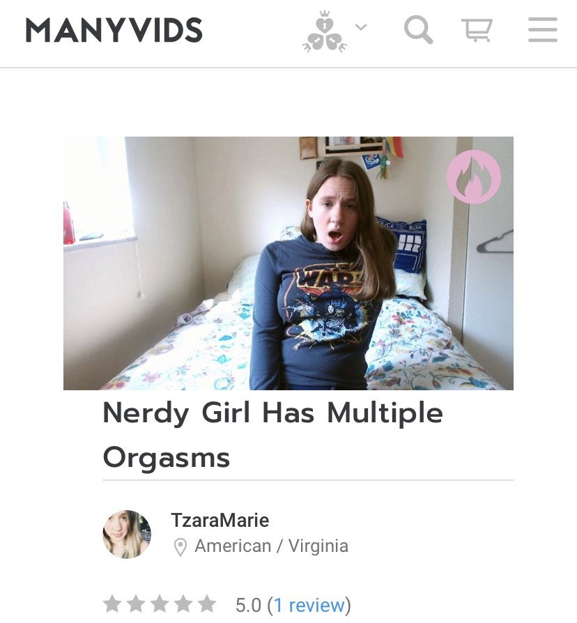 Photo by Tzara Marie with the username @TzaraMarie, who is a star user,  September 29, 2020 at 4:08 PM. The post is about the topic Solo Female and the text says '5 star praise for my latest nerdy girl-themed video! Have you gotten yours yet? Visit https://www.manyvids.com/Profile/1001426621/TzaraMarie/Store/Videos/! 🎥

real orgasms, authentic porn... no exceptions!'