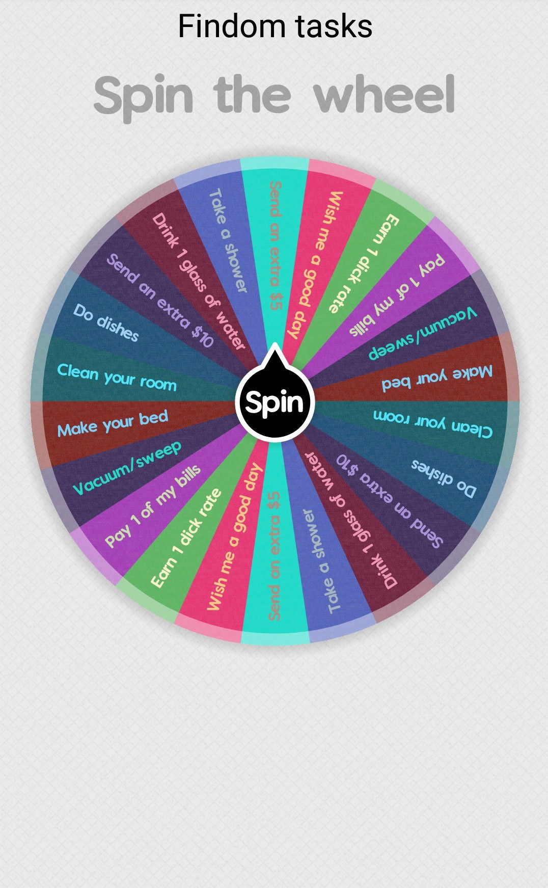 Photo by Nerdy4kitty20 with the username @Nerdy4kitty20, who is a star user,  July 1, 2019 at 10:52 PM and the text says '$5 wheel spin 
$end 
get your daily task piggy'