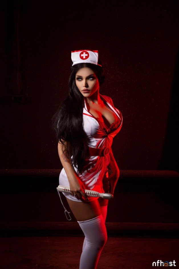 Photo by KarinaClarketv with the username @KarinaClarketv,  October 28, 2021 at 7:21 PM. The post is about the topic Fancy dress and sexy costumes and the text says '#KalinkaFox #nurse'