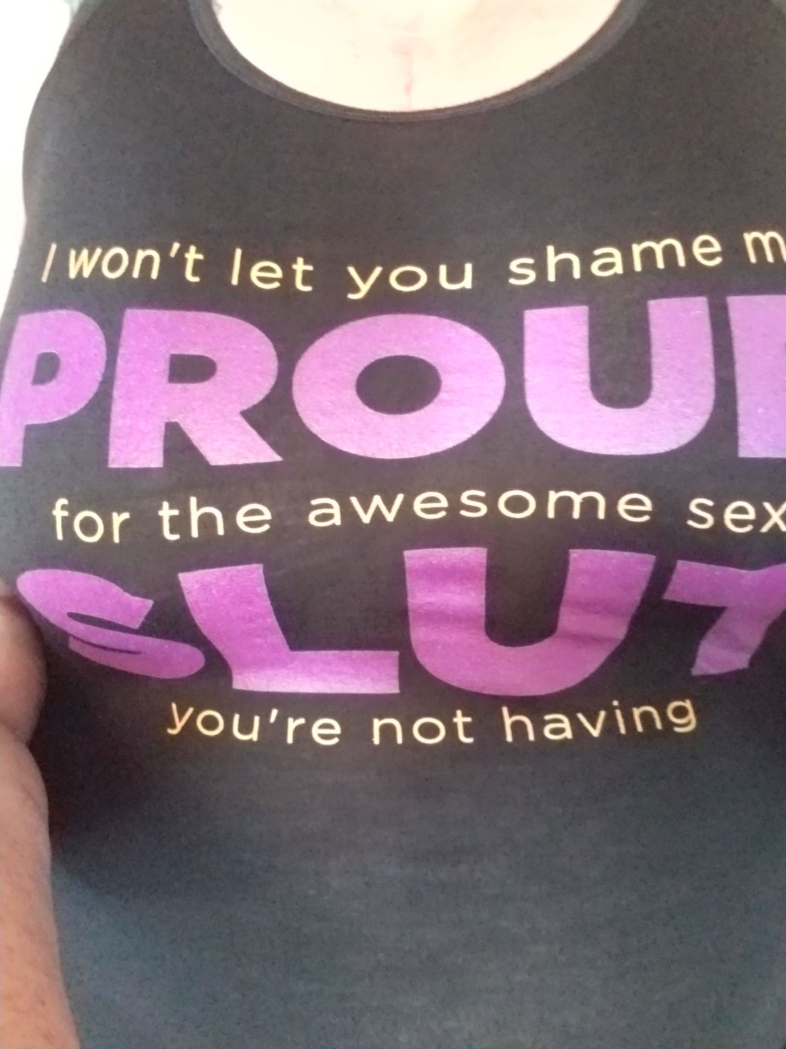 Photo by Alaina subby SlutPSO with the username @AlainaPSO, who is a verified user,  July 24, 2019 at 4:42 AM. The post is about the topic NiteFlirt and the text says 'New Proud #Slut Tee from Swingset Shirts! Life on the Swingset, my fav #Poly Podcast!   

800-TO-FLIRT Ext 11763162

3 FREE MINS!! Niteflirr.com/pid/30104282'