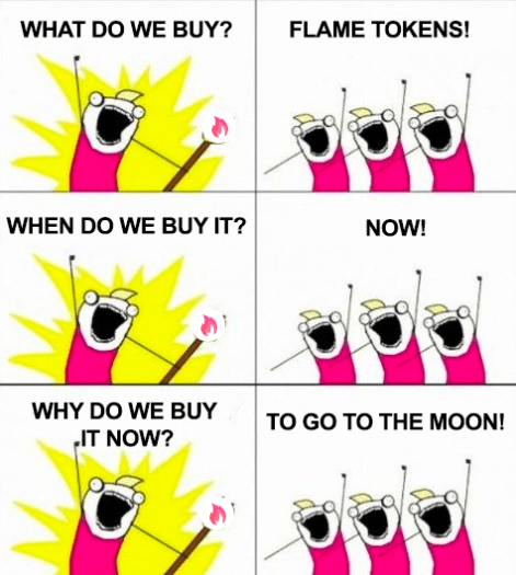 Photo by Flame Token with the username @FlameToken, who is a brand user,  December 21, 2021 at 11:40 AM. The post is about the topic Memes and the text says 'Don't forget to share your daily #FlameToken meme'