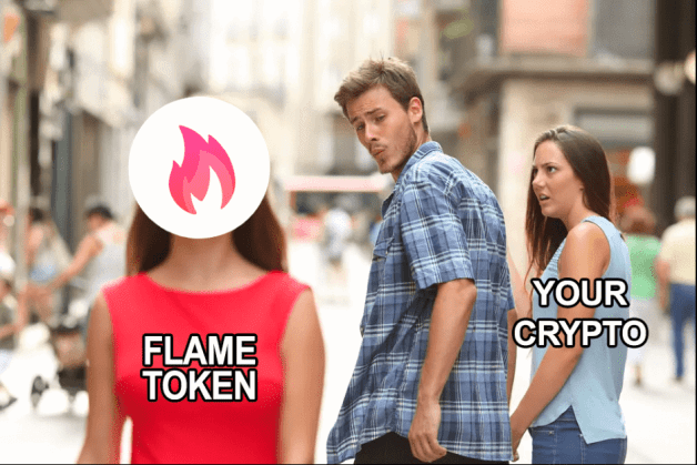 Photo by Flame Token with the username @FlameToken, who is a brand user,  June 22, 2021 at 1:44 PM and the text says '📢 Daily reminder!

🔔 Don't forget to share a Flame ILO Meme on your social media!

Check: http://flametoken.io

#flame #flametoken #crypto #ilo #tokensale #cryptomeme #blockchain'
