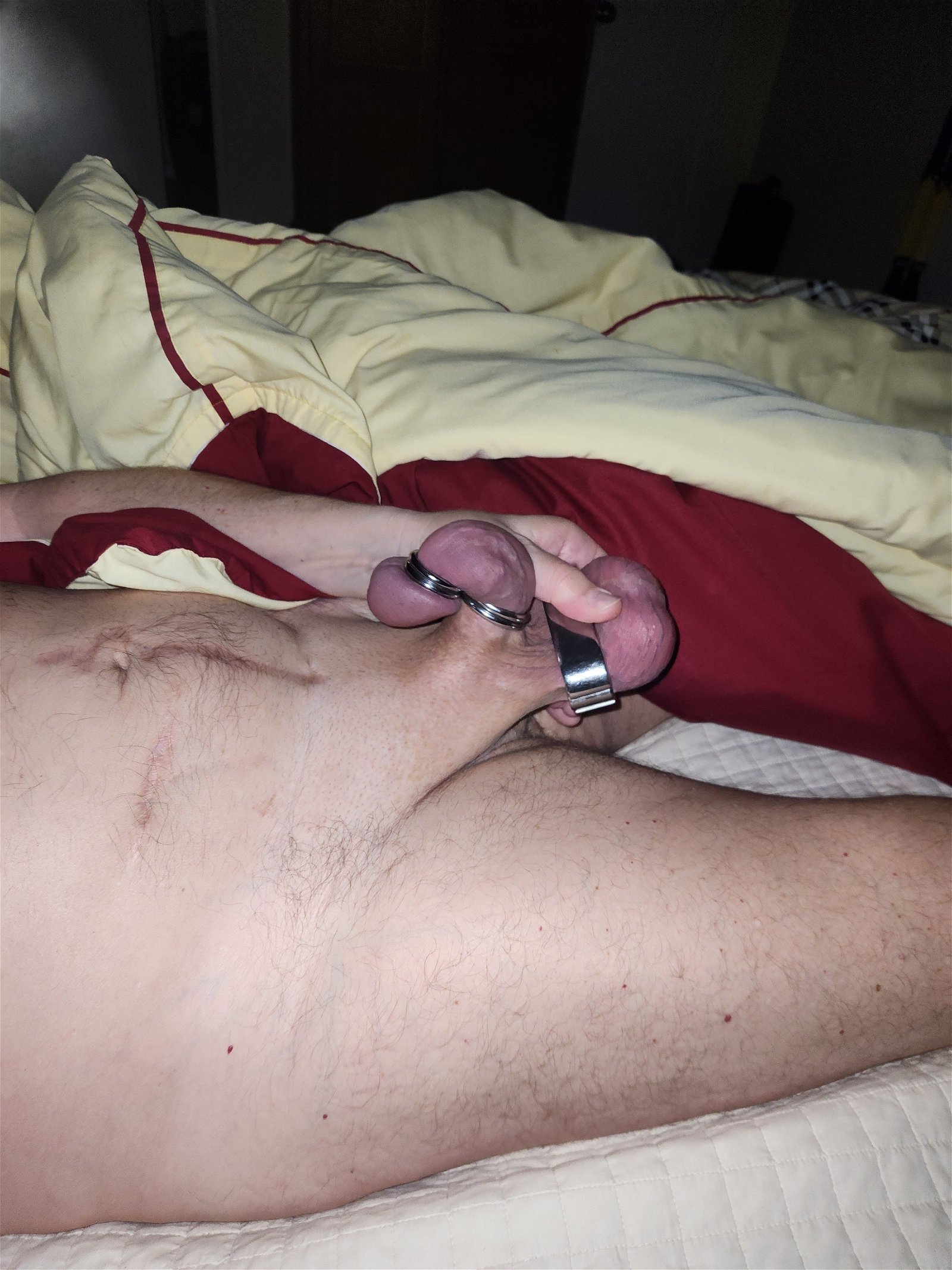 Photo by RustyLawrence. with the username @RustyLawrence,  March 11, 2024 at 10:43 AM. The post is about the topic Cock rings and the text says 'i so enjoy waking up like this'