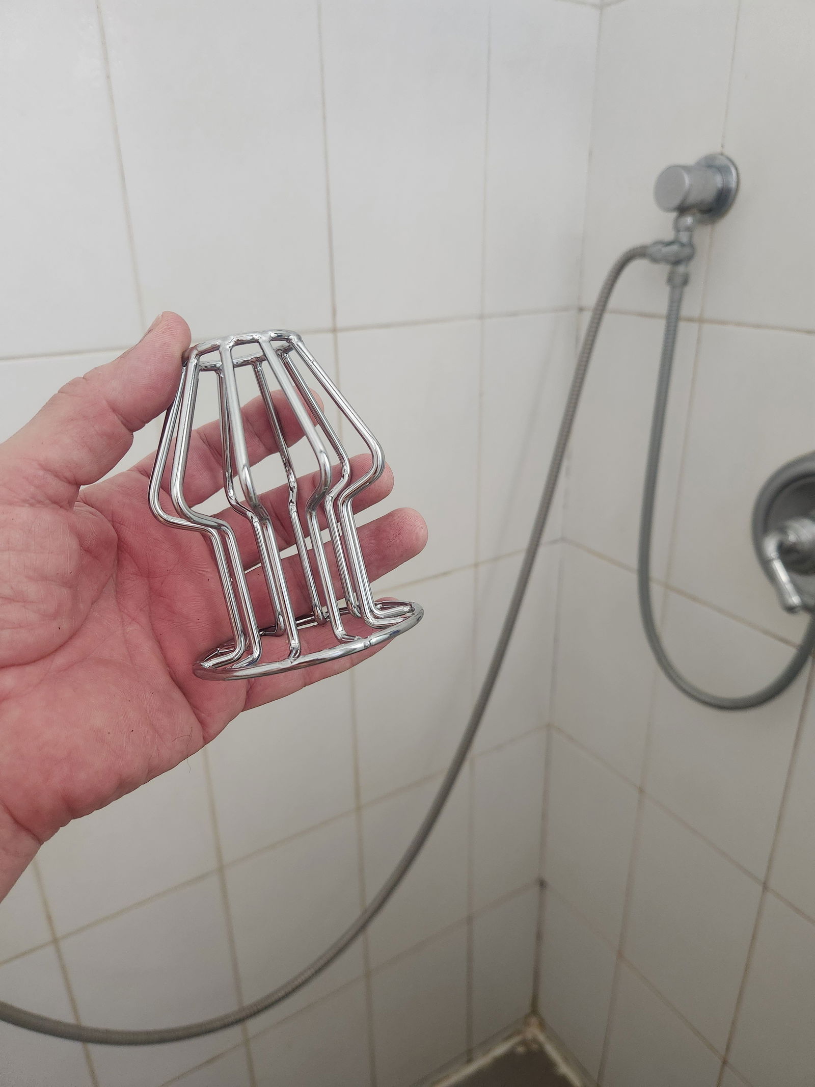 Album by RustyLawrence. with the username @RustyLawrence,  April 10, 2024 at 12:25 PM. The post is about the topic Anal stretching and the text says 'New steel tunnel plug and the shower shot fits through for great cleaning'