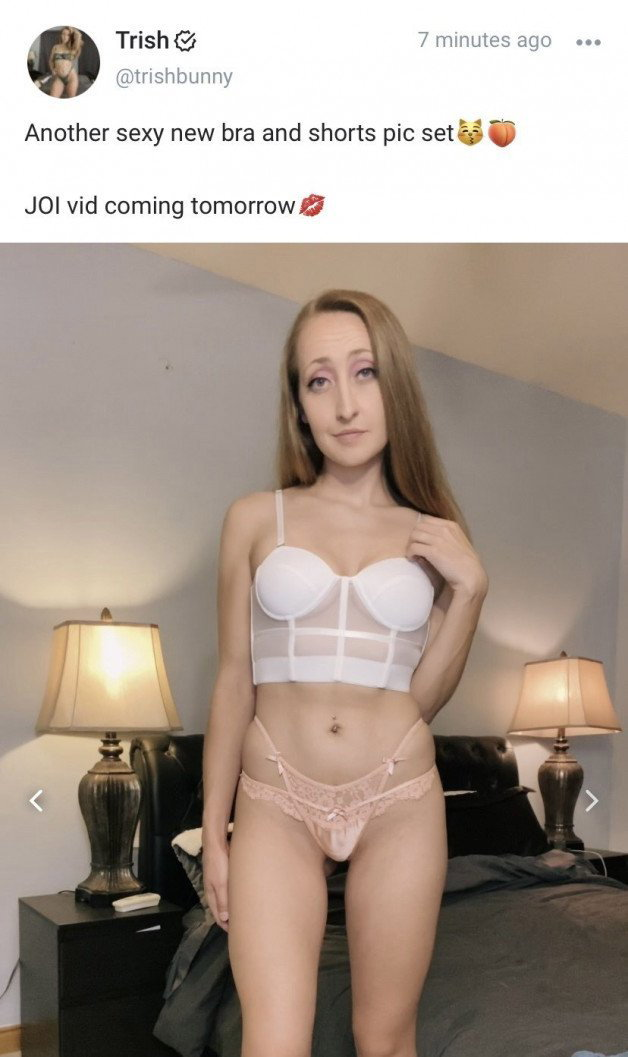 Photo by Trishbunny with the username @Trishbunny, who is a star user,  May 18, 2021 at 11:09 AM. The post is about the topic OnlyFans and the text says 'New sexy bra, panties, and nude pic set😽🍑

onlyfans.com/trishbunny

Just $6.99/month to unlock everything❤️

#OnlyFans | #bra | #panties | #lingerie'