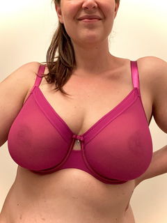 Photo by JessBBW with the username @JessBBW, who is a verified user,  August 16, 2021 at 12:00 AM. The post is about the topic See Through and the text says 'New bra!  Thoughts??'