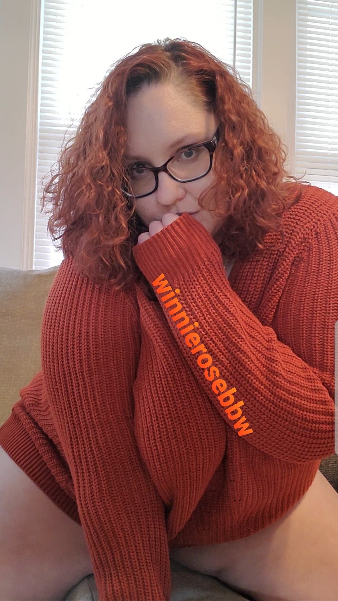 Photo by Winnie Rose with the username @winnierose-bbw, who is a star user,  December 18, 2019 at 10:27 PM. The post is about the topic chubby amateurs and the text says 'Let's cozy up on the couch ;)'