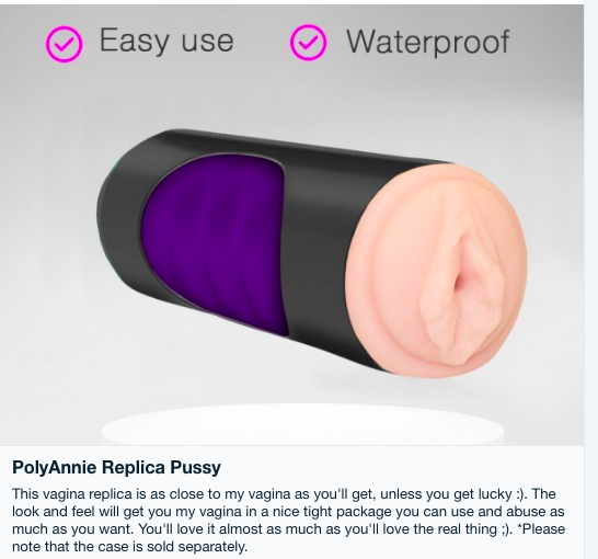 Photo by polyannie01 with the username @polyannie01, who is a star user,  August 16, 2019 at 2:20 PM. The post is about the topic Fleshlight and the text says 'I got a replica pussy made in my image....Cum get it boys!
https://mypornboutique.com/polyannie.html'