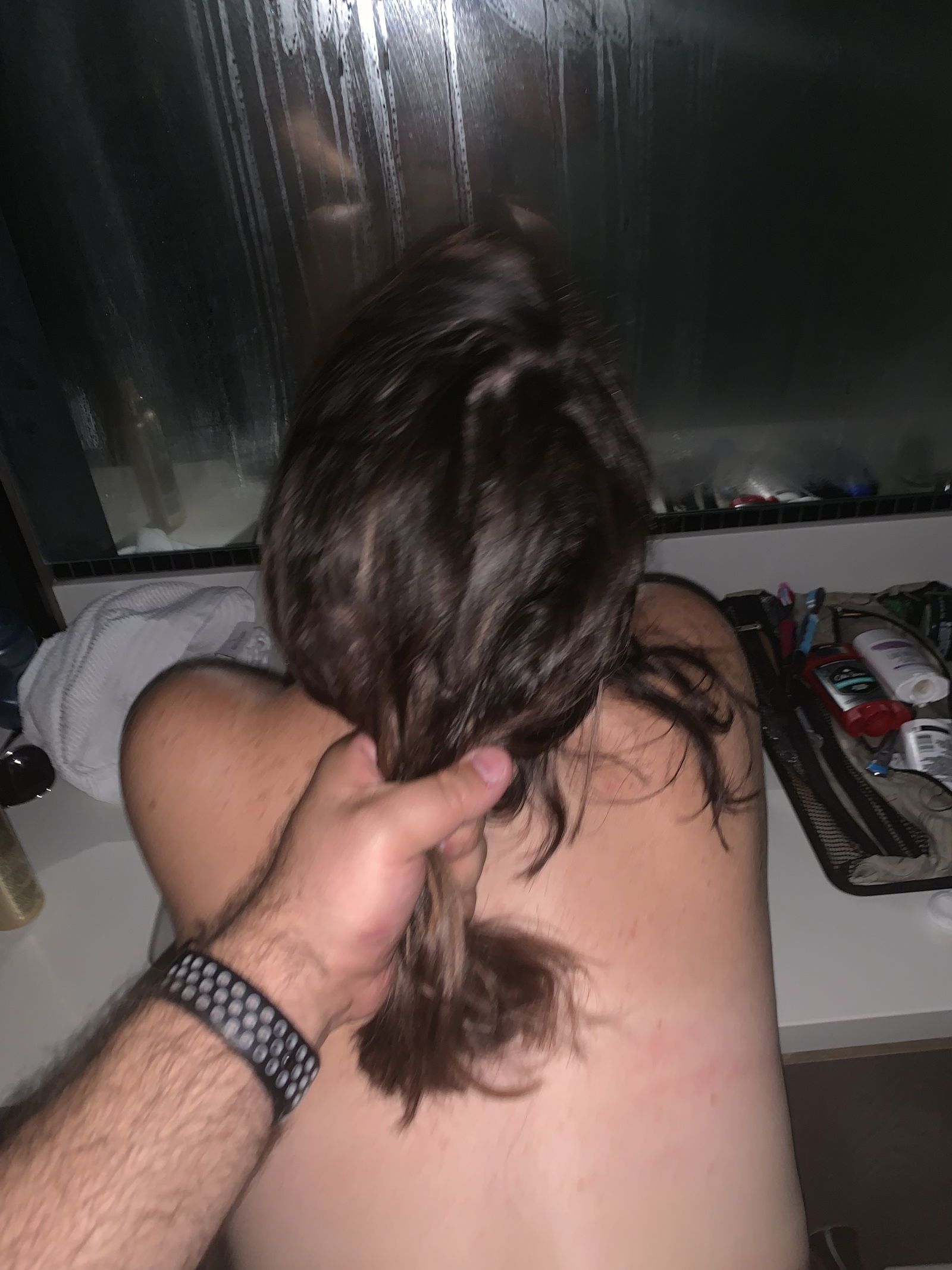 Photo by TMCTFIWU with the username @TMCTFIWU,  August 19, 2019 at 5:48 PM. The post is about the topic Hotwife and the text says 'While in Nevada and finger fucking my wife at a bar for a while and walking back to the hotel we had to find a place to fuck. nothing like her sucking her pussy juice off of my cock and unloading on her face'