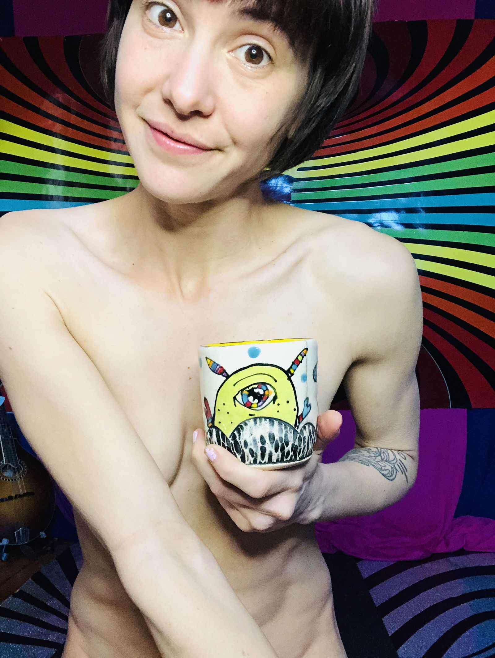 Photo by PolyAnnieStudios with the username @PolyAnnieStudios, who is a star user,  March 18, 2020 at 12:10 PM. The post is about the topic Good Morning and the text says 'can i take a sip from your one eyed monster? 😋 
https://onlyfans.com/poly_annie'