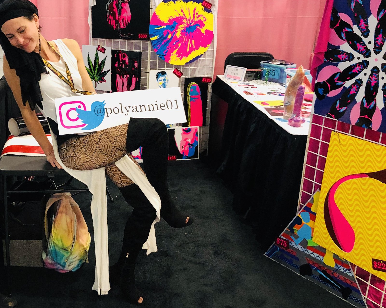 Photo by PolyAnnieStudios with the username @PolyAnnieStudios, who is a star user,  November 2, 2019 at 2:51 PM. The post is about the topic Erotic Artist and the text says 'my booth Exxxotica Day 2 
http://polyanniestudios.patternbyetsy.com'