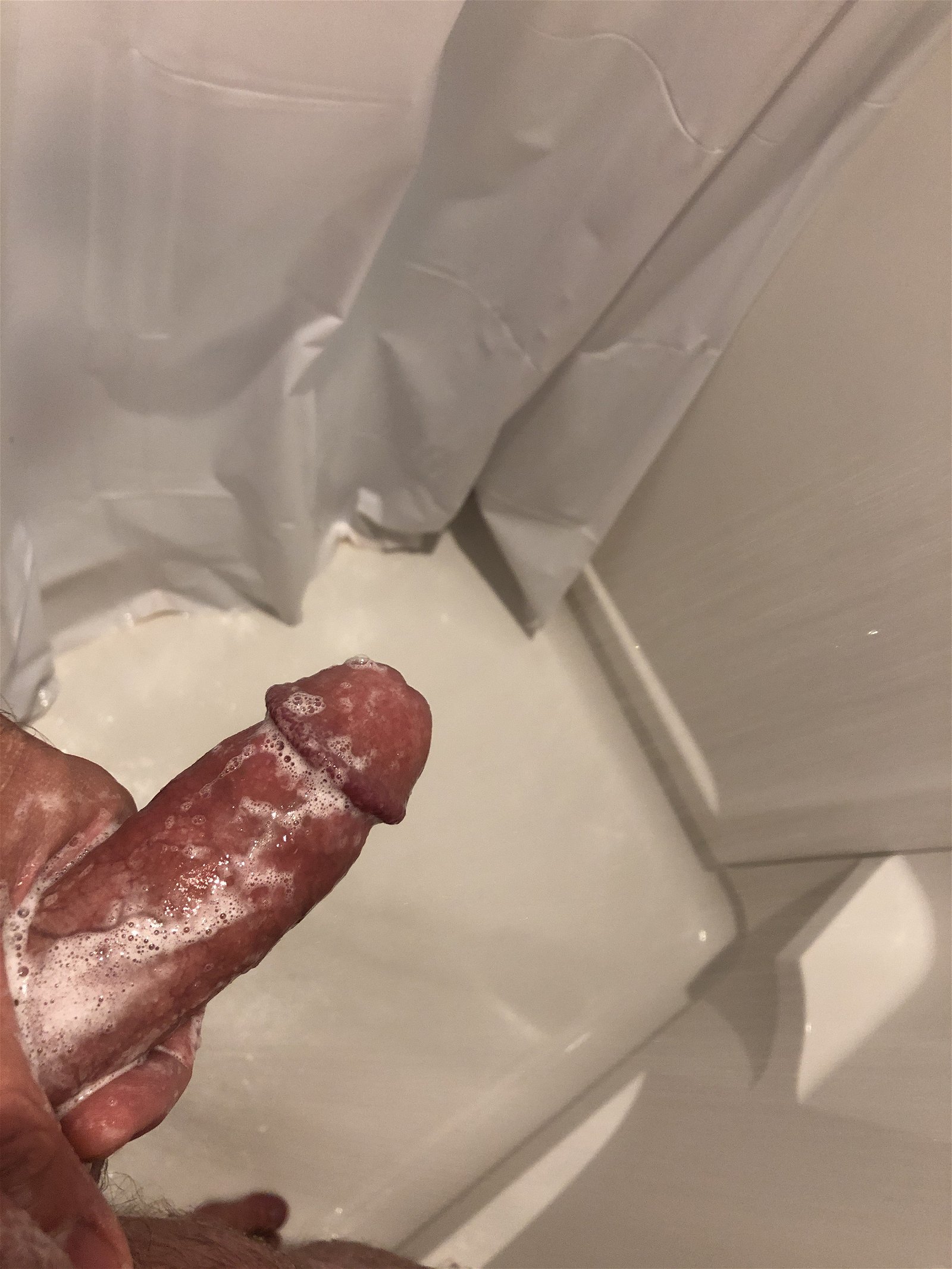 Photo by MasterFyr34 with the username @MasterFyr34,  September 12, 2019 at 2:11 AM. The post is about the topic Homemade and the text says 'As was pointed out to me, is not a cleaned cock unless its a sudsy cock. Bubblicious😉😈'