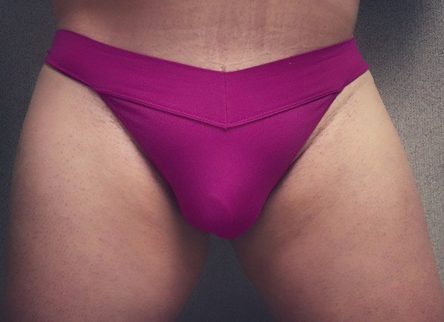 Album by Guyofpland with the username @Guyofpland,  March 10, 2021 at 8:11 PM. The post is about the topic Boys in Panties and the text says 'Black Shirt and Fuchsia Thong 💗🖤'