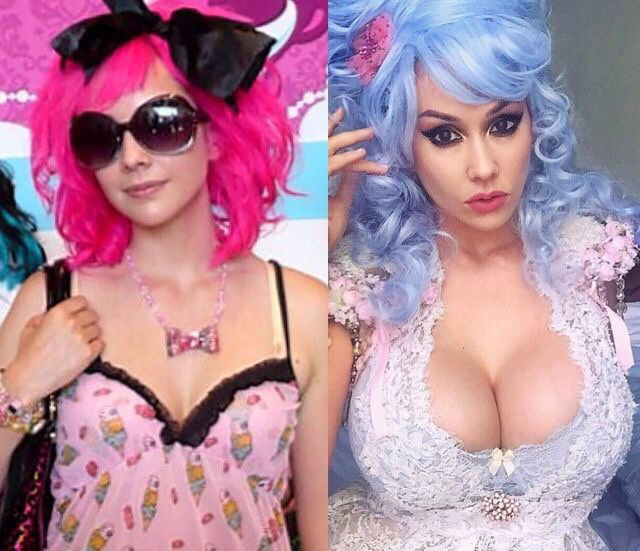 Photo by feo83nix with the username @feo83nix, who is a verified user,  December 11, 2017 at 1:36 AM and the text says 'dr-psychos-transformations:

bimbos-oasis:
bimbojoanne:

control-brain-delete:
Stephanie Michelle’s Bimbo Transformation.
Oh wow, she’s so much hotter now! I love it.

Hotter and happier too!

#TF  #Transformation  #Bimboization  #Before and After..'