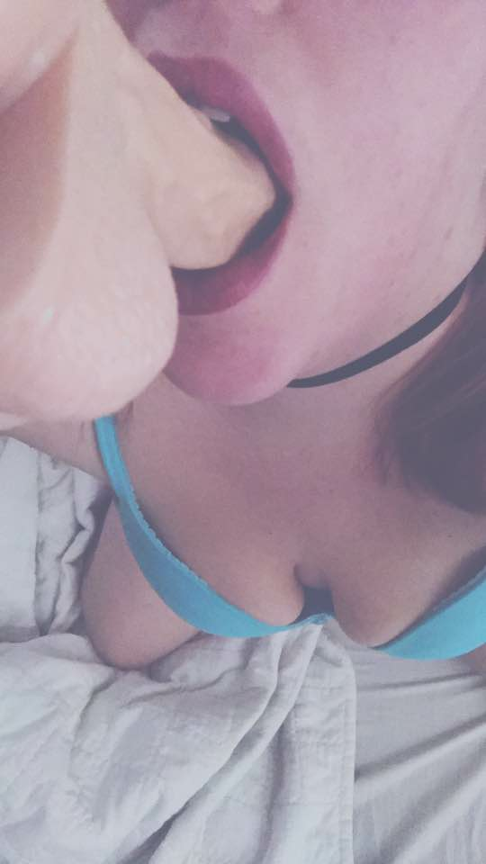 Photo by TheStrangerDiaries with the username @TheStrangerDiaries, who is a verified user,  August 20, 2019 at 3:12 PM and the text says 'Thought we would start out with what my kitten does best.  She loves worshipping cock.  Hit us up with requests and likes and maybe I'll let her worship yours'