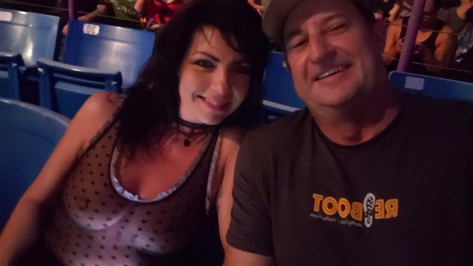 Photo by Sixfive with the username @Sixfive, who is a verified user,  February 21, 2020 at 9:21 PM. The post is about the topic Real Couples and the text says 'The wife and I at Alice in chains concert in Phoenix last year and yes her top is sheer and she got a lot of attention. she was so hot we fucked in the parking lot with people around'